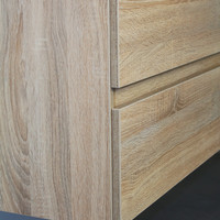 Badkamermeubel BWS Pepper Wastafel Acryl Incl Spiegelkast 2 Deurs Met 1 Kraangat 100x55x46 cm Eiken