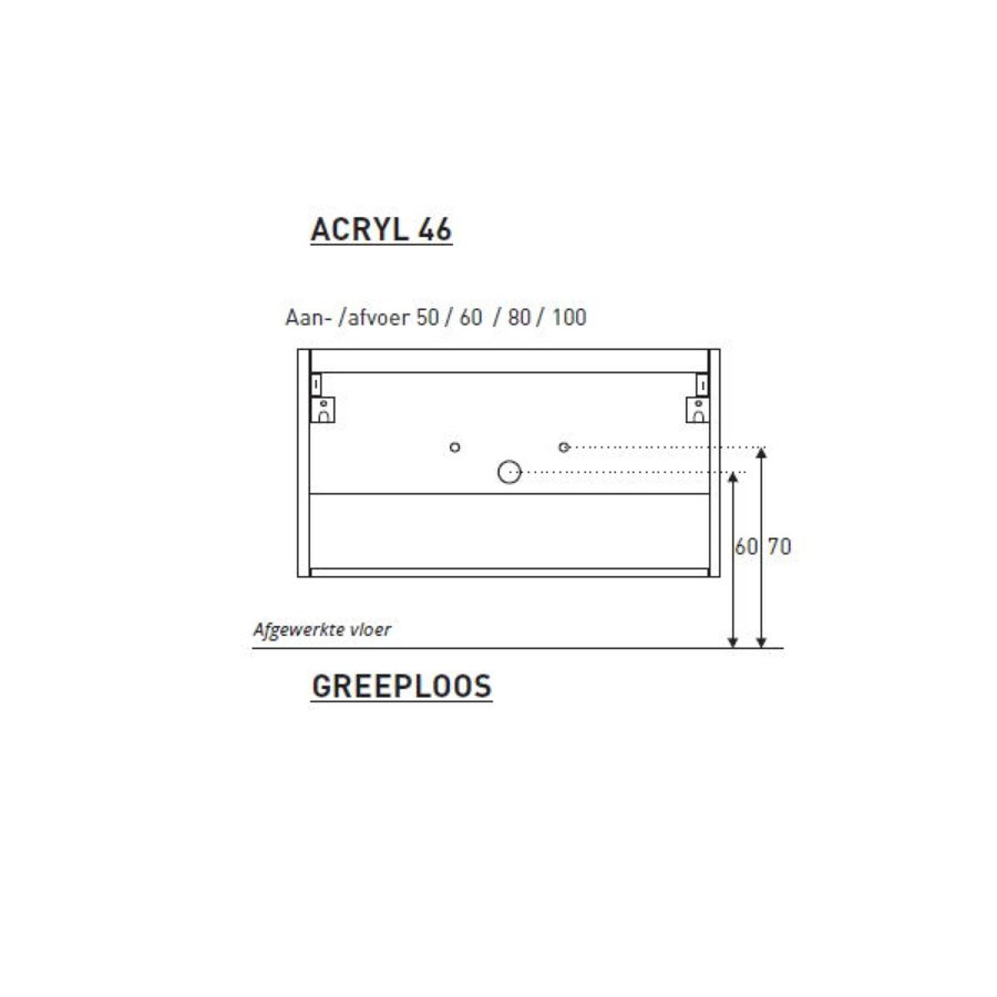 Badkamermeubel BWS Pepper Wastafel Acryl Incl Spiegelkast 2 Deurs Met 1 Kraangat 100x55x46 cm Wit