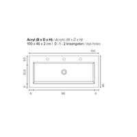 Badkamermeubel BWS Pepper Wastafel Acryl Incl Spiegelkast 2 Deurs Met 2 Kraangaten 100x55x46 cm Wit