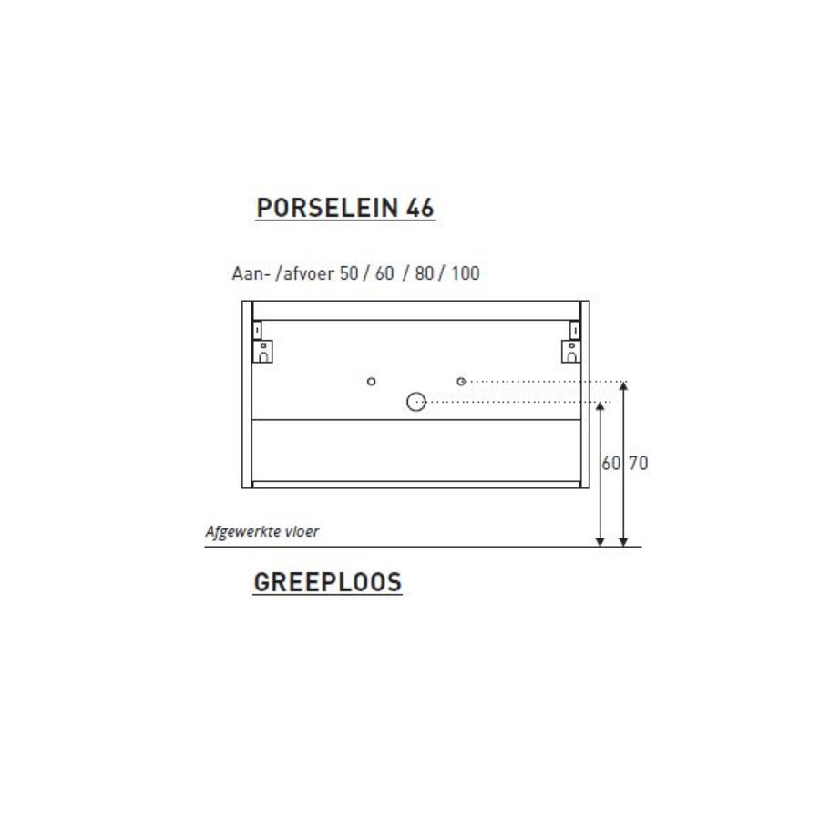 Badkamermeubel BWS Pepper Wastafel Porselein Incl Spiegelkast 2 Deurs Met 1 Kraangat 100x55x46 cm Antraciet