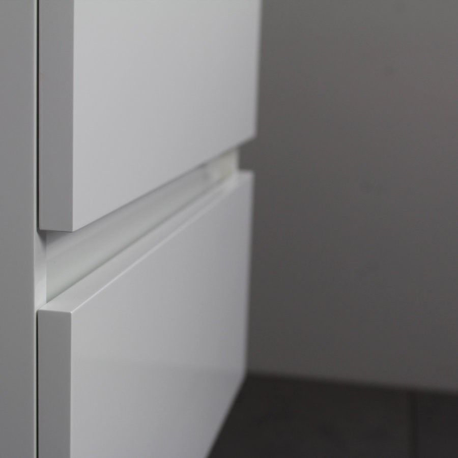 Badkamermeubel BWS Pepper Wastafel Porselein Incl Spiegelkast 2 Deurs Met 1 Kraangat 100x55x46 cm Wit