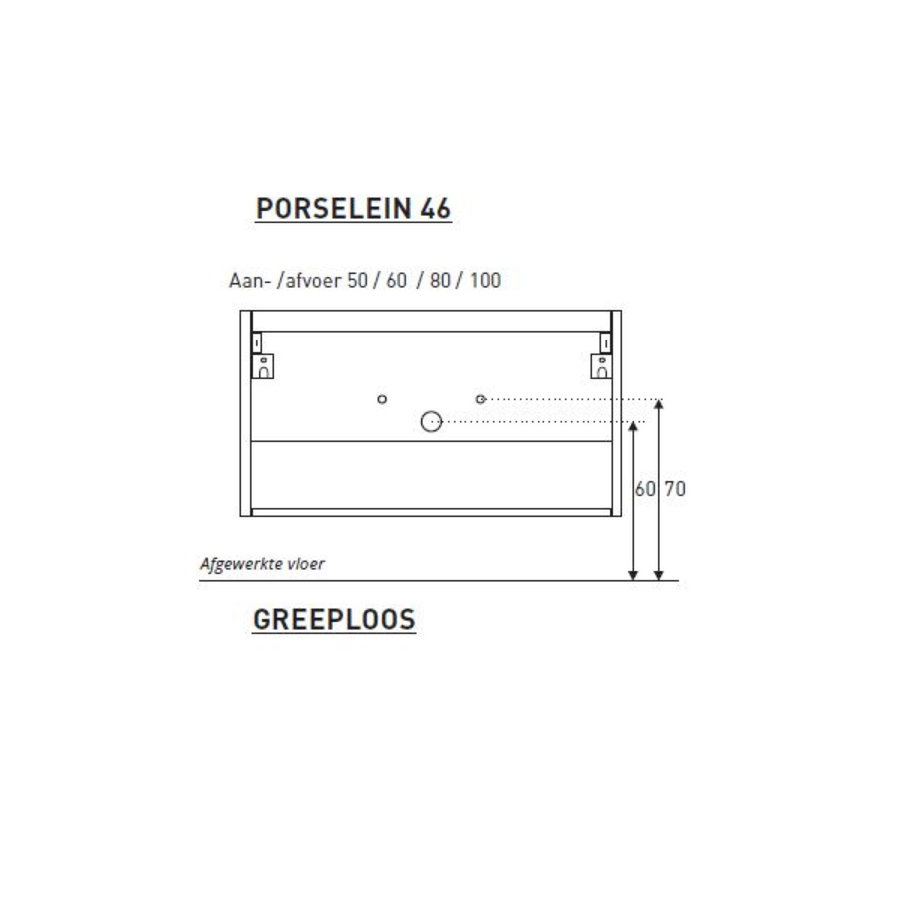 Badkamermeubel BWS Pepper Wastafel Porselein Incl Spiegelkast 2 Deurs Met 1 Kraangat 100x55x46 cm Wit