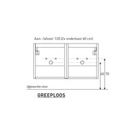 Badkamermeubel BWS Pepper Wastafel Acryl Incl Spiegelkast 2 Deurs Met 2 Kraangaten 120x55x46 cm Eiken