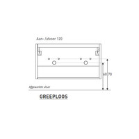 Badkamermeubel BWS Pepper Wastafel Porselein 2 Kraangaten Spiegelkast 120x55x46 cm Eiken