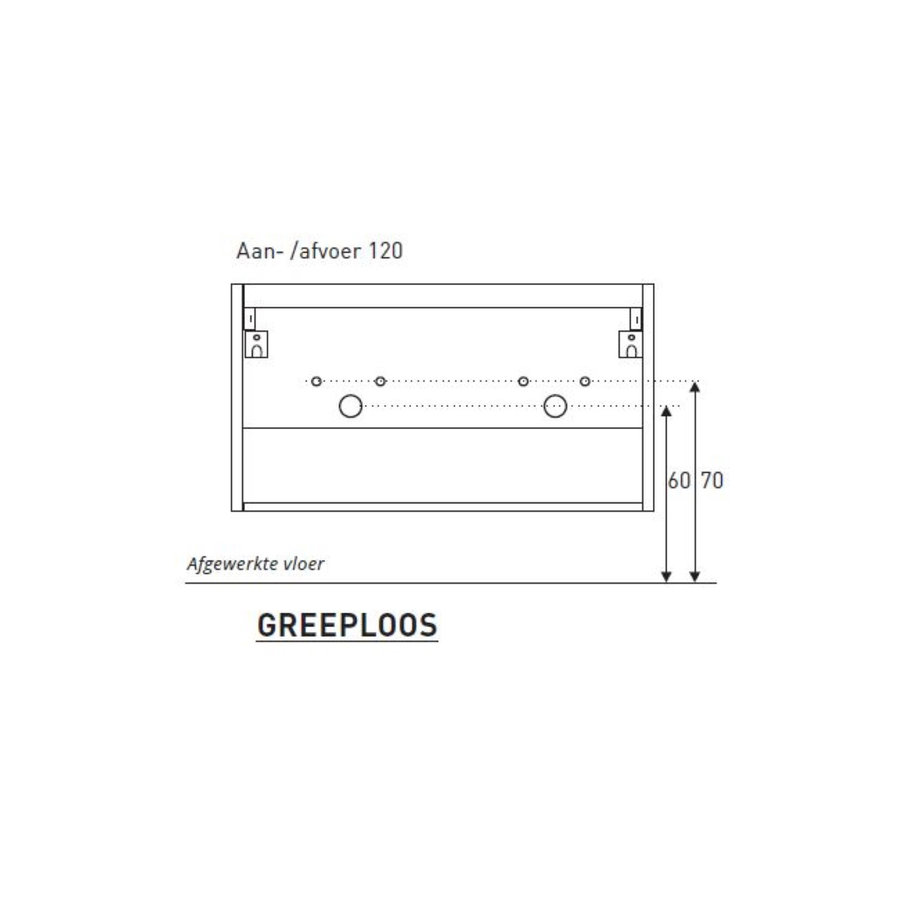 Badkamermeubel BWS Pepper Wastafel Porselein 2 Kraangaten Spiegelkast 120x55x46 cm Eiken