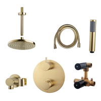 Wiesbaden Inbouw Regendouche Set Caral Rond Plafonduitloop Geborsteld Messing Goud PVD Coating