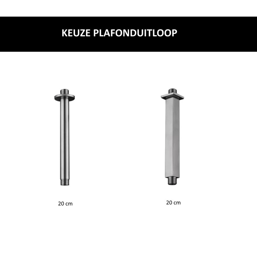 Wiesbaden Inbouw Regendouche Set Caral Rond Plafonduitloop RVS PVD Coating