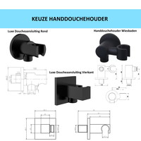 Wiesbaden Inbouw Regendouche Set Caral Rond Muuruitloop Mat Zwart PVD Coating