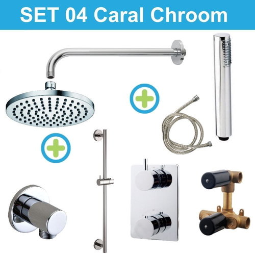 Wiesbaden inbouw regendouche set 04 Caral Chroom 