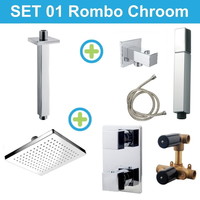 Wiesbaden inbouw regendouche set 01 Rombo Chroom