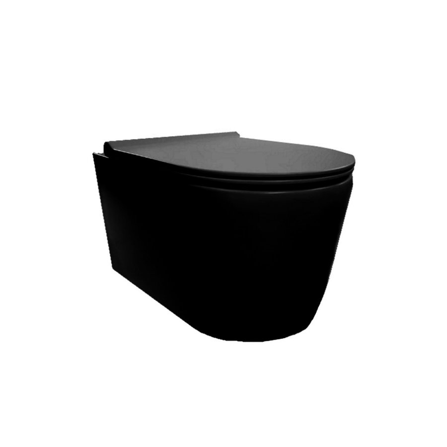UP320 Toiletset 35 Civita Black Rimless Sigma 20 Mat Zwart  Drukplaat