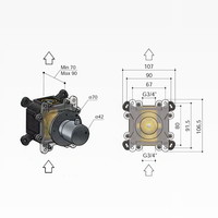 Stopkraan Hotbath Cobber Inbouw Thermostaat (13 Verschillende Kleuren) (excl. inbouwdeel)