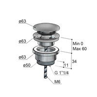 Clickwaste Hotbath Cobber Afvoerplug met Schroef Rond (15 Verschillende Kleuren)