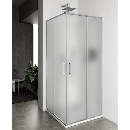 Douchecabine Lacus Vulcano Evo Vierkant Mat Glas Aluminium Profiel Chroom (alle maten) 