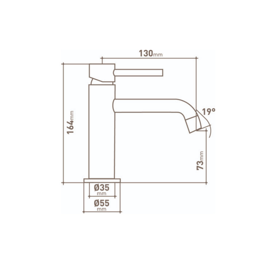 Wastafelkraan VMK Go Cocoon Inox 16,4x13cm Incl. Easy-Move Hendel RVS Look