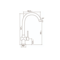 Keukenkraan VMK Go Cocoon Inox 34.7x18.2 cm Easy Move Hendel RVS Look