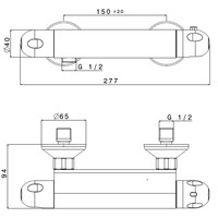 Douchekraan Thermostatisch Plieger Luzon HOH 15 cm Chroom