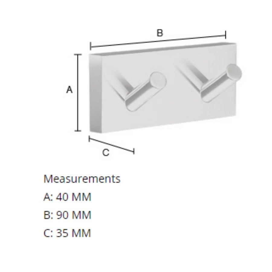Handdoekhaak Smedbo House Dubbele Haak Mat Wit