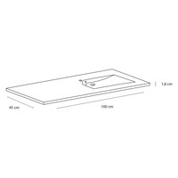 Wastafel Differnz Style 100 cm Asymmetrisch Links Wit