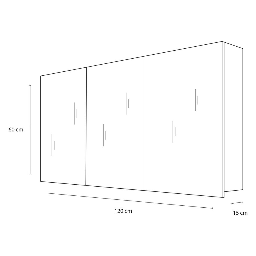 Spiegelkast Differnz Style 120x60cm Grijs Eiken