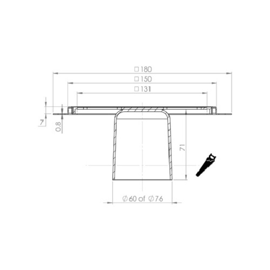 Renovatievloerput Aquaberg Incl. 2 Reukafsluiters Met 1 Aansluiting 15x15x7.1 cm RVS