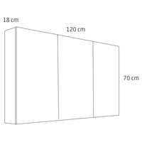 Spiegelkast Differnz Reno 120cm Eiken