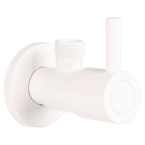 Hoekstopkraan Differnz Met Rozet 1/2x3/8 mm Mat Wit 