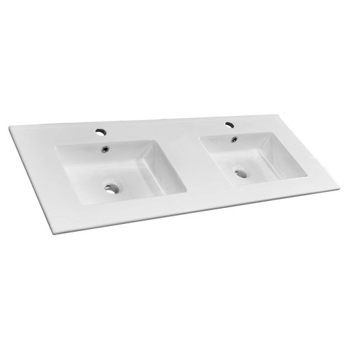 Wastafel Differnz Hilde 121.5x46.5cm Hoogglans Wit 