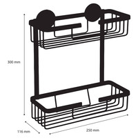 Doucherek Differnz Rechthoek 2 Laags 25x30x11.6cm Zwart