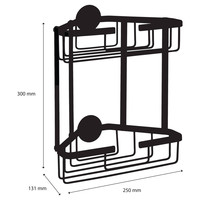 Doucherek Differnz Driehoek 2 Laags 25x30x13.1 cm Zwart