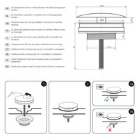 Wastafel Afvoerplug Differnz Always Open 7 cm Mat Wit