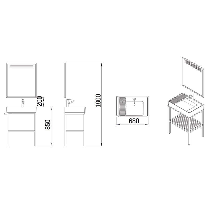 Onderkast Boss & Wessing Arya Mat Zwart