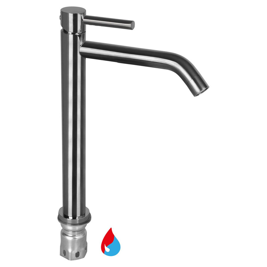 Wastafelmengkraan Differnz Hoog Gebogen Gunmetal