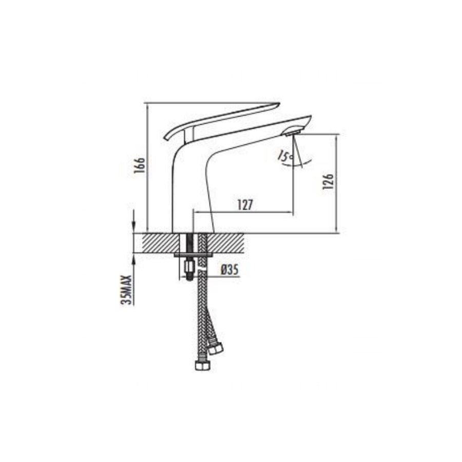 Wastafelmengkraan Boss & Wessing Bloom Chroom