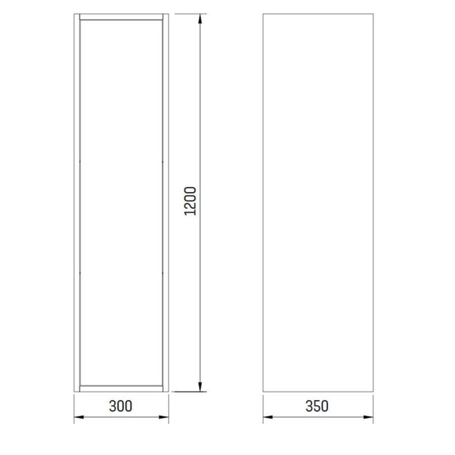 Badmeubelkast Boss & Wessing Mass 120x30x35cm Zwart Bruin