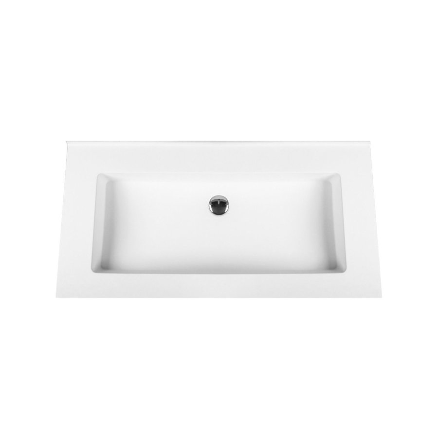 Wastafel Boss & Wessing Zonder Kraangat 45.5x77 cm Solid Surface Wit