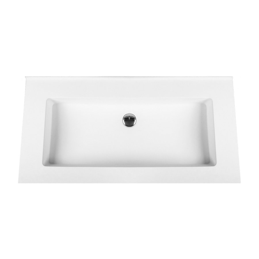 Wastafel Boss & Wessing Zonder Kraangat 45.5x99 cm Solid Surface Wit