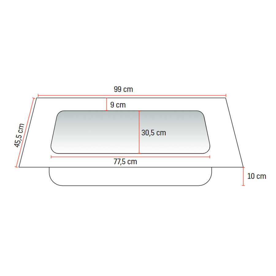 Wastafel Boss & Wessing Zonder Kraangat 45.5x99 cm Solid Surface Wit