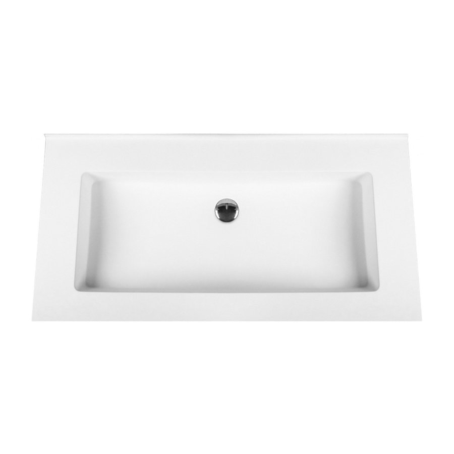 Wastafel Boss & Wessing Zonder Kraangat 45.5x99 cm Solid Surface Wit