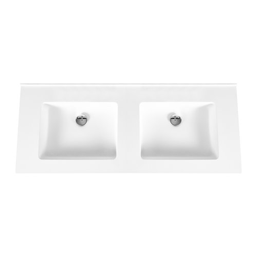 Wastafel Boss & Wessing Zonder Kraangaten 45.5x120 cm Solid Surface Wit 