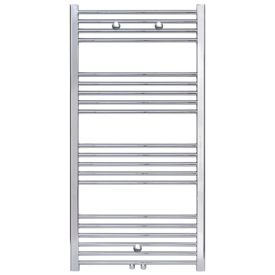 Designradiator Nile Gobi 120x50cm 376W Chroom (Midden/zij-ansluiting)