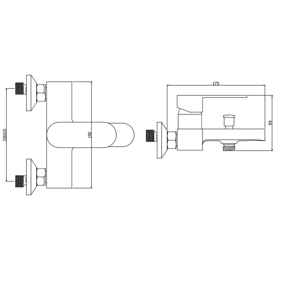 Badmengkraan Boss & Wessing Doc Waterbesparend Chroom