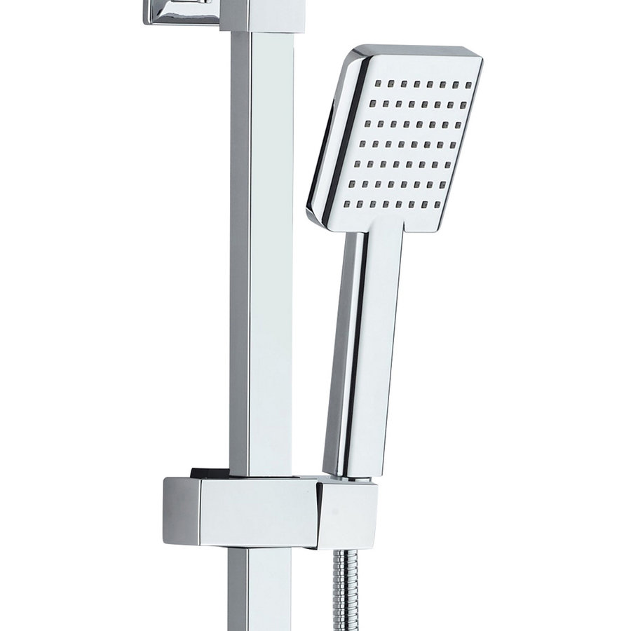 Opbouw Regendouche Set Boss & Wessing Quadro Thermostatisch Hoofddouche 22 cm Vierkant Chroom