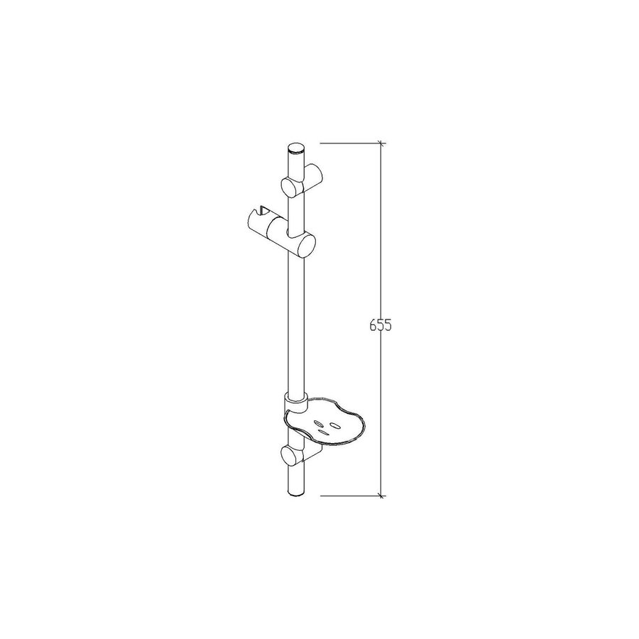 Glijstang Boss & Wessing Slim 65.5 cm Chroom