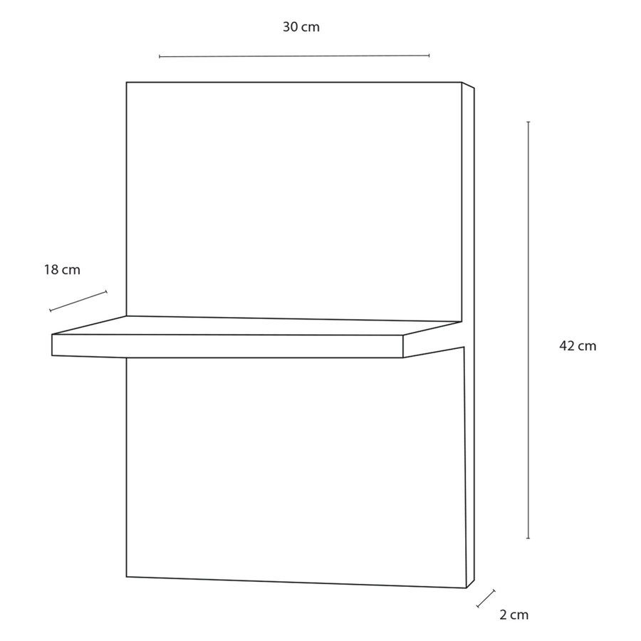 Badkamerspiegel Differnz Fabulous 42x30cm Met Planchet Wit