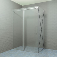 Douchedeur Boss & Wessing Rollo Schuifdeur 120x200 cm 8 mm Nano coating RVS Look