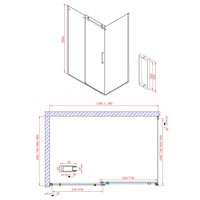 Douchedeur Boss & Wessing Rollo Schuifdeur 140x200 cm 8 mm Nano coating RVS Look