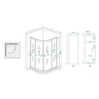 Douchecabine Wiesbaden Aktie kwartrond 100x100x190 cm 5mm Helder Glas