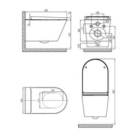 Douche WC Wiesbaden Vesta-ECO Randloos Wandcloset Wit