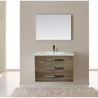 Onderkast Sanicare Q9/Q10 Drie Laden Chromen Greep Soft-Close 65x46 cm Belluno-Eiken